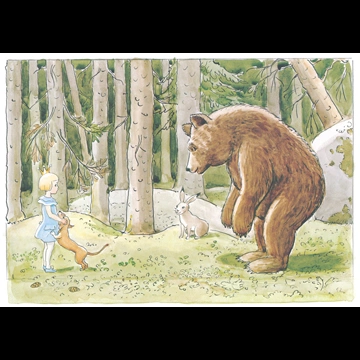 「おうじょさまのぼうけん 挿絵 #10 （熊と出会うセサレット王女）」 エルサ・ベスコフ