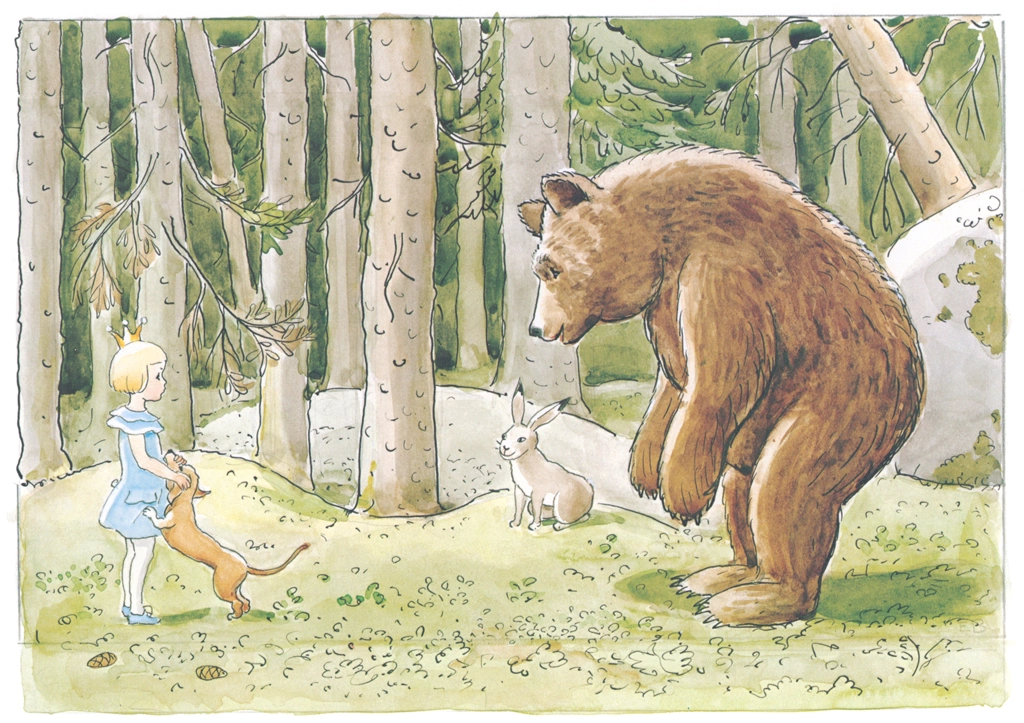 「おうじょさまのぼうけん 挿絵 #10 （熊と出会うセサレット王女）」 エルサ・ベスコフ | 1