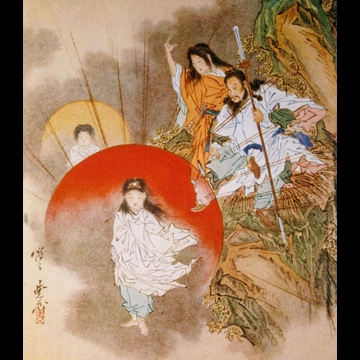 「天照大神の即位」 河鍋暁斎