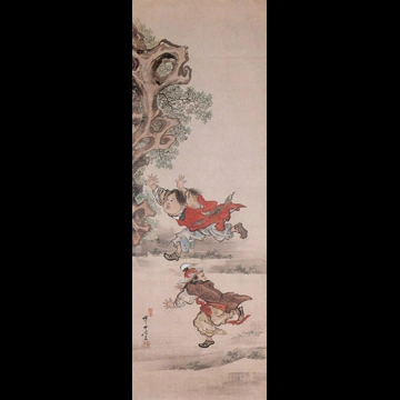 「司馬温公甕割図」 河鍋暁斎 （1881-89年）