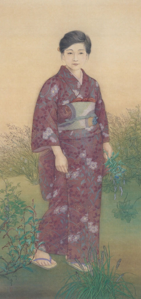 「摘草」 北野恒富 （1907-11年） | 没後70年 北野恒富展より