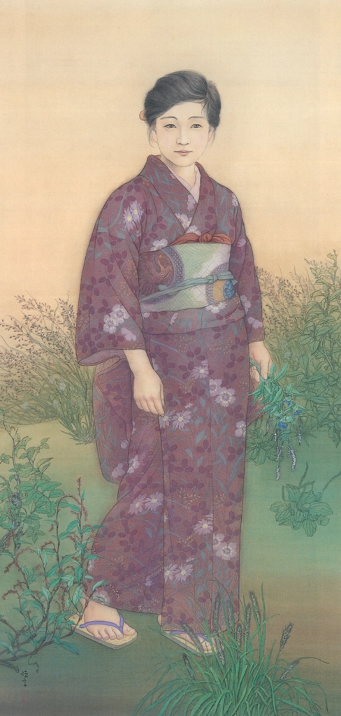 「摘草」 北野恒富 （1907-11年） | 北野恒富展 東京ステーションギャラリーより