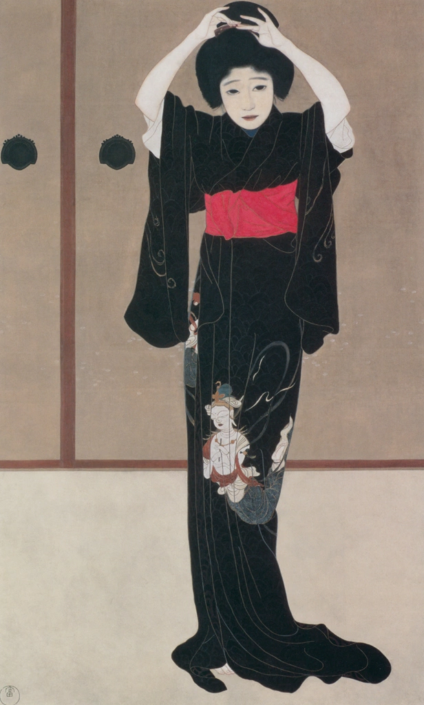 「鏡の前」 北野恒富 （1915年） | 北野恒富展 東京ステーションギャラリーより