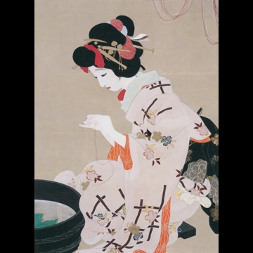 「願いの糸」 北野恒富 （1914年）