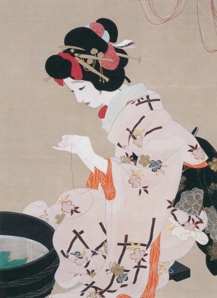 「願いの糸」 北野恒富 （1914年） | 没後70年 北野恒富展より