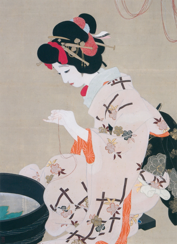 「願いの糸」 北野恒富 （1914年） | 北野恒富展 東京ステーションギャラリーより