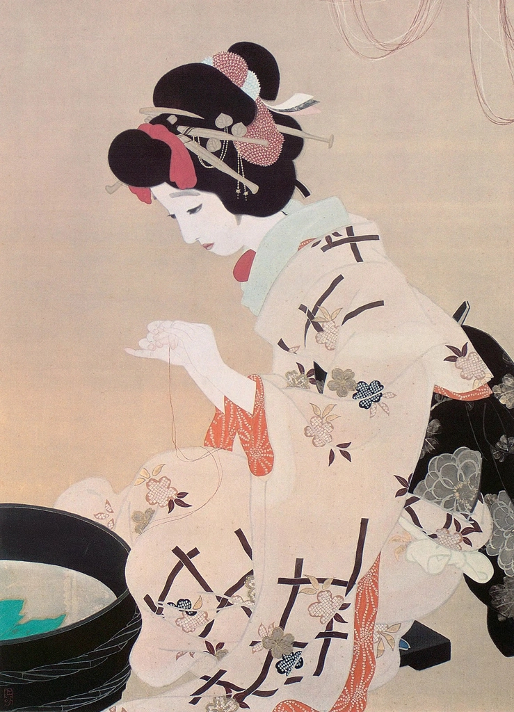 「願いの糸」 北野恒富 （1914年） | 現代日本美人画全集 第3巻より