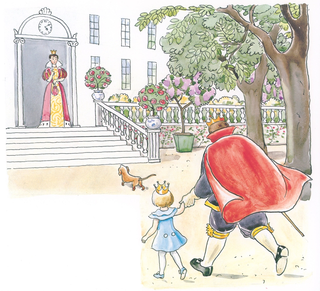 「おうじょさまのぼうけん 挿絵 #16 （王様とセサレット王女の帰りを迎える王妃様）」 エルサ・ベスコフ | 1