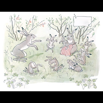 「おうじょさまのぼうけん 挿絵 #17 （家族の元に帰ったうさぎ）」 エルサ・ベスコフ