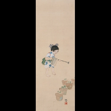 「水やり」 北野恒富