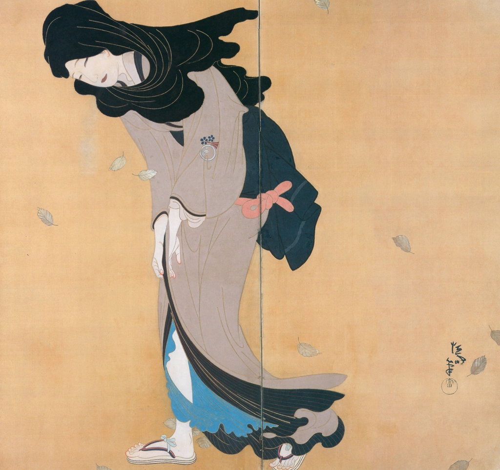 「風」 北野恒富 （1917年） | 北野恒富展 東京ステーションギャラリーより