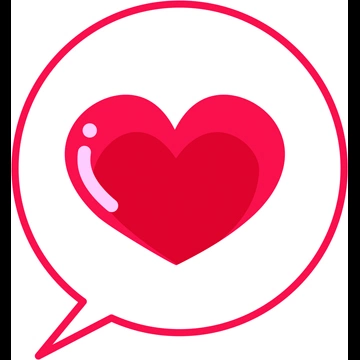 6種類の白色の吹き出しの中のハートイラストとベクター