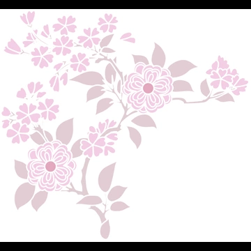 6種類の八重桜のデザインのイラストとベクター