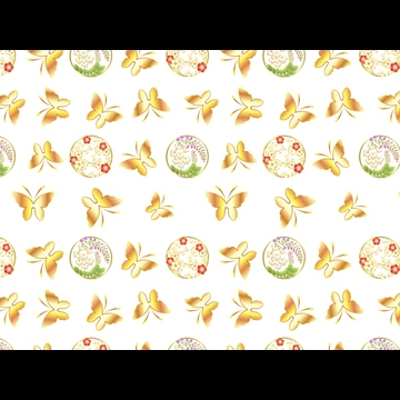 6種類の蝶・藤・梅柄模様の和柄背景イラストとベクター