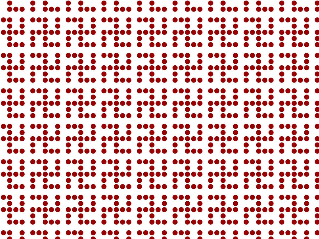 6種類のドットの卍柄背景のイラストとベクター | 赤色と白色