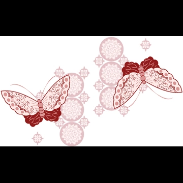 6種類の蝶の図案のイラストとベクター