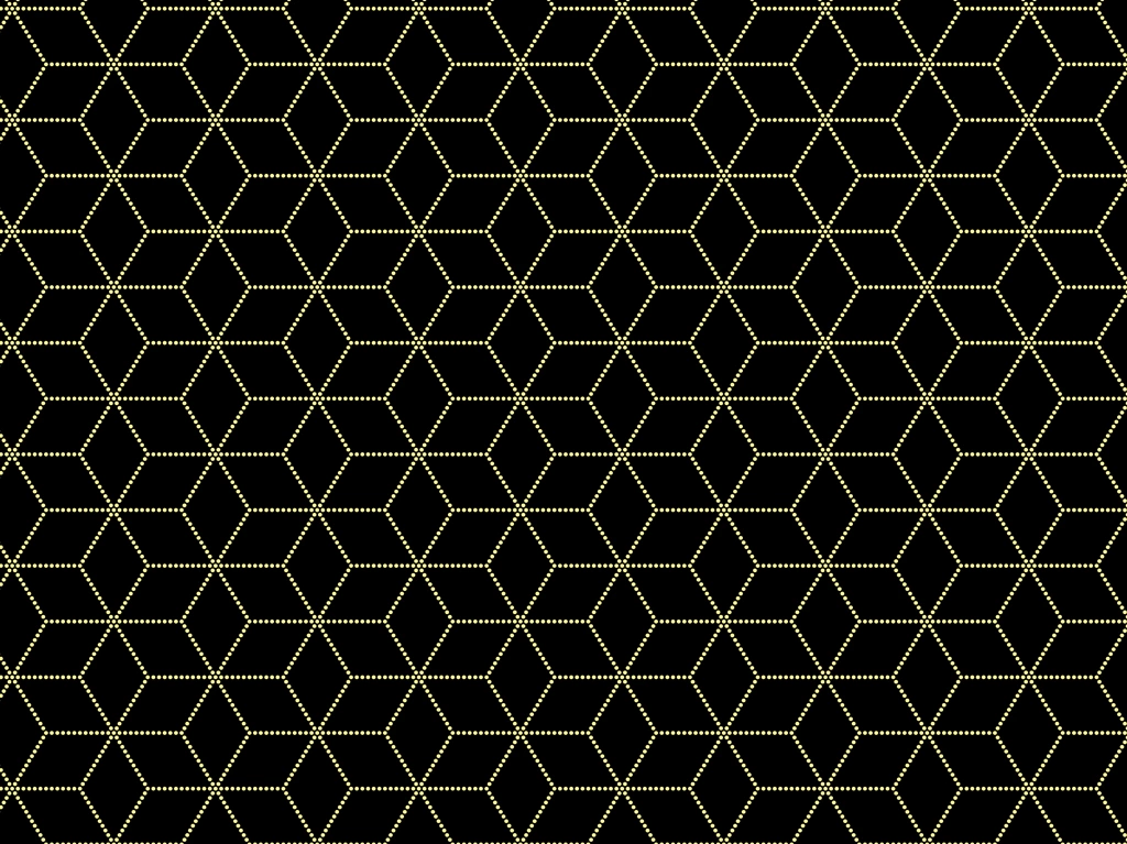 6種類の麻の葉文様のイラストとベクター | 金色と黒色