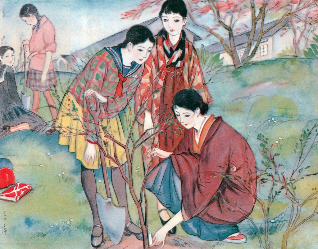 「記念樹 （少女倶楽部より）」 須藤しげる （1931年） | 須藤しげる抒情画集より