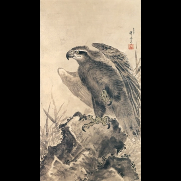 「岩上の鷲図」 河鍋暁斎 （1876年）