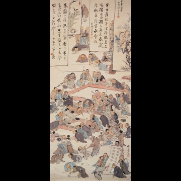 「書画展覧余興之図」 河鍋暁斎 （1881年）