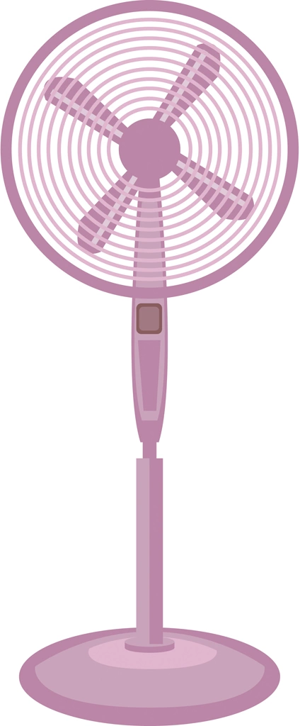 6種類の扇風機のイラストとベクター | ピンク色