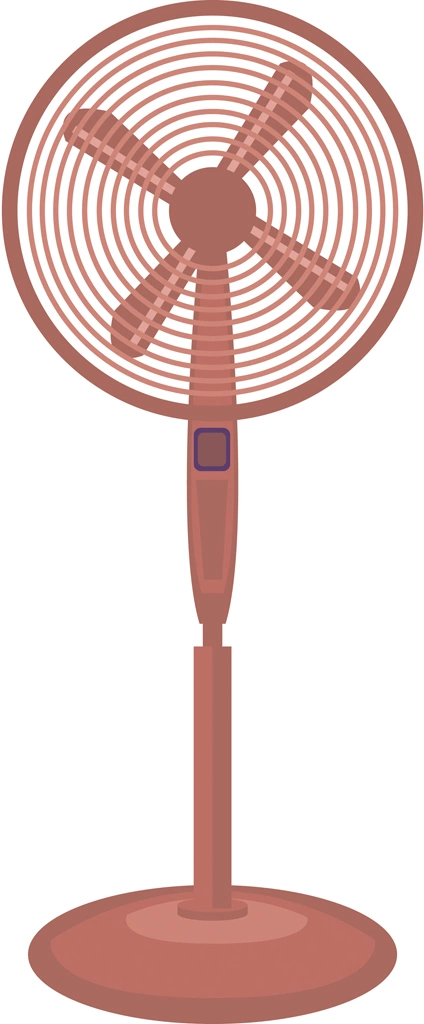 6種類の扇風機のイラストとベクター | 赤色