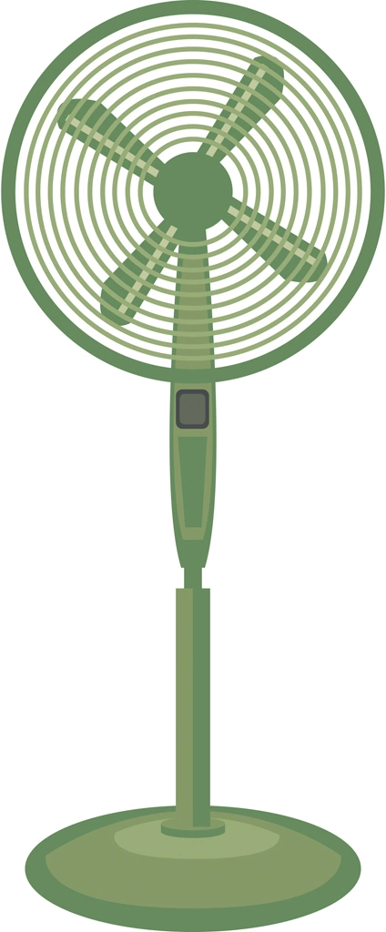 6種類の扇風機のイラストとベクター | 緑色