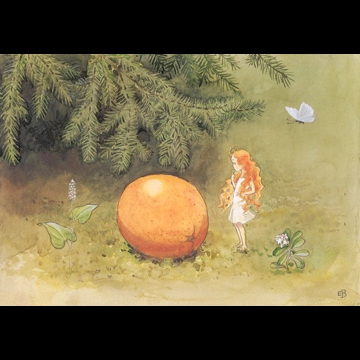 「おひさまのたまご 挿絵 #3 （大きな卵を見つける妖精）」 エルサ・ベスコフ