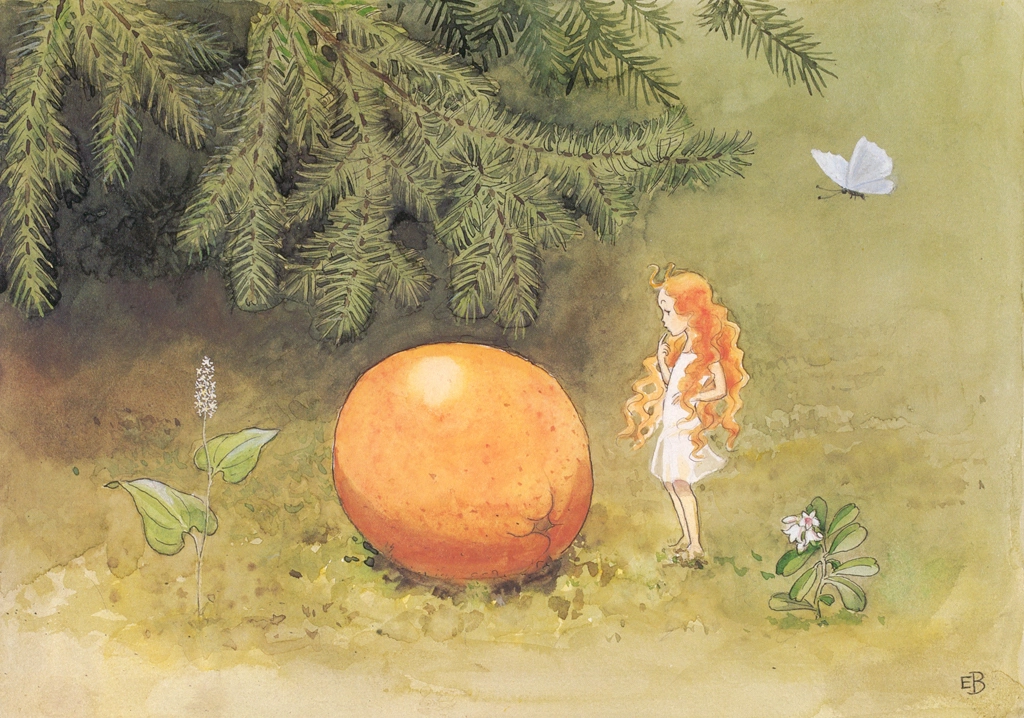 「おひさまのたまご 挿絵 #3 （大きな卵を見つける妖精）」 エルサ・ベスコフ | 1
