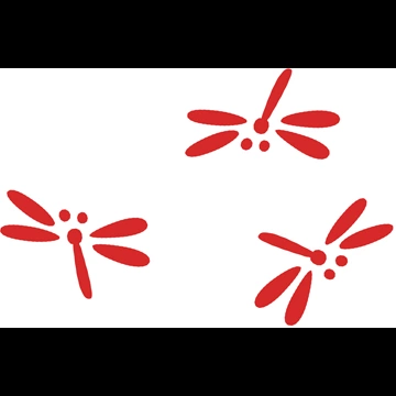 6種類の3匹のとんぼの図案イラストとベクター