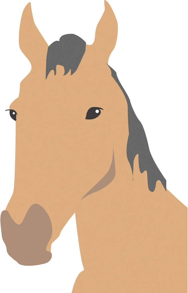 3種類の馬の頭のイラストとベクター | 栗毛