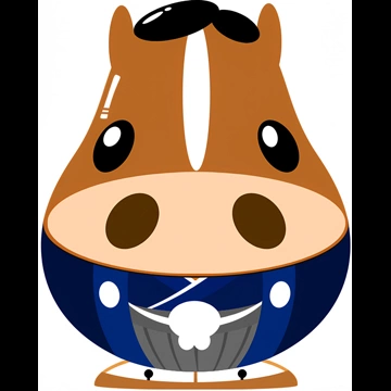 4種類の和服姿の馬のイラスト