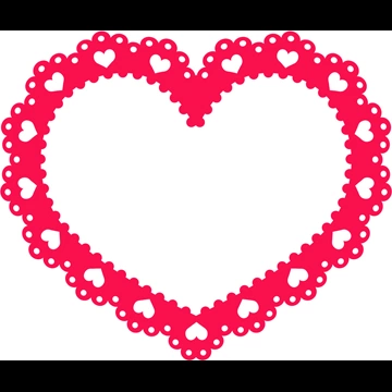 6種類のハート型のレースフレームのイラストとベクター #1