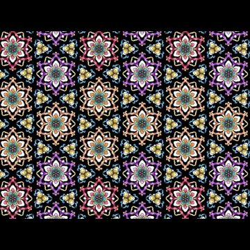 6種類の幾何学的な花柄模様の背景イラストとベクター