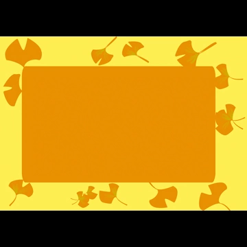 3種類のイチョウ葉のフレームイラストとベクター