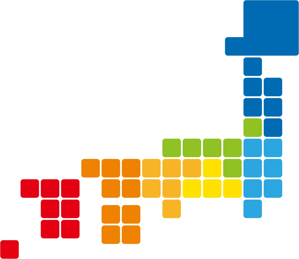 4種類の日本列島イラストとベクター | カラフル