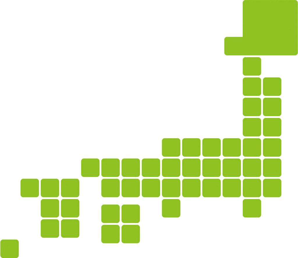 4種類の日本列島イラストとベクター | 緑色