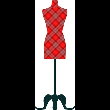 3種類のチェック柄のトルソーのイラストとベクター