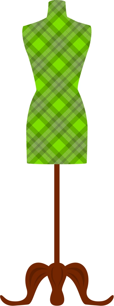 3種類のチェック柄のトルソーのイラストとベクター | 青色