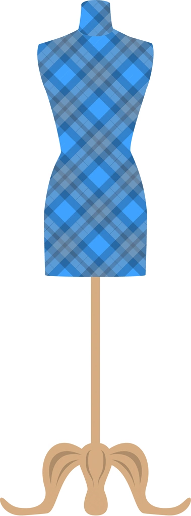 3種類のチェック柄のトルソーのイラストとベクター | 緑色