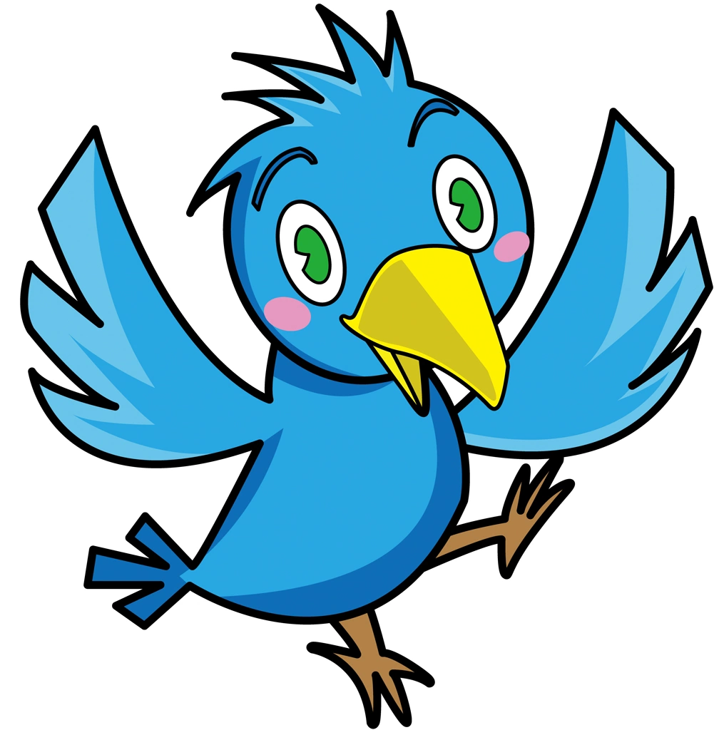 3種類の鳥のイラストとベクター | 青色