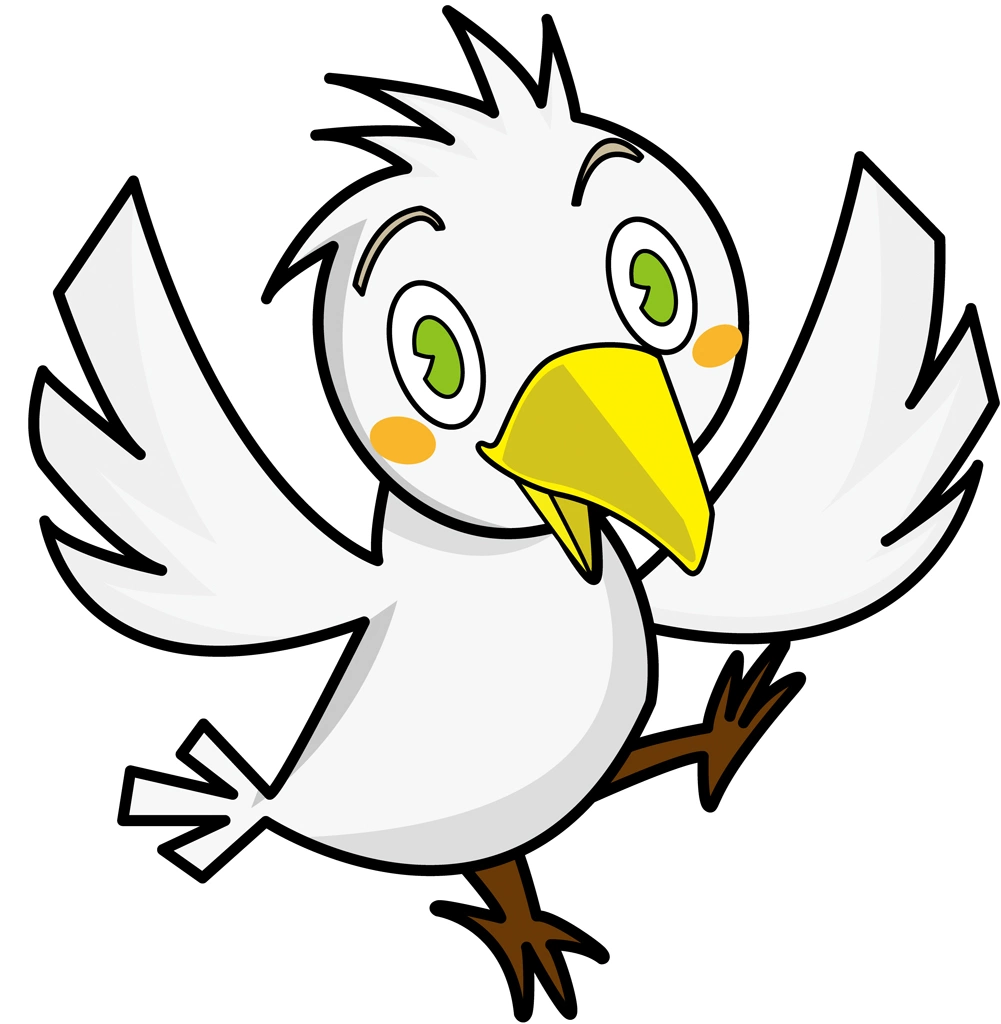 3種類の鳥のイラストとベクター | 白色