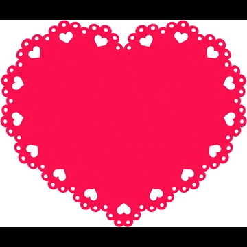 6種類のハート型のレースのイラストとベクター #1