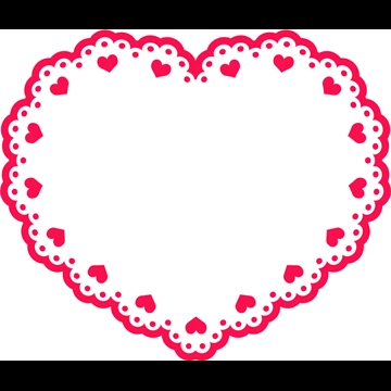 6種類のハート型のレースのイラストとベクター #2