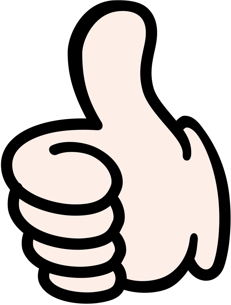 6種類のサムズアップの手のイラストとベクター | オフホワイト