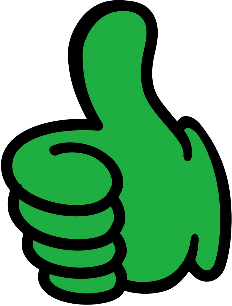 6種類のサムズアップの手のイラストとベクター | 緑色
