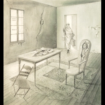 「過去への訪問」 レメディオス・バロ （1957年）