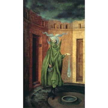 「精神分析医の診療を終えた女」 レメディオス・バロ （1960年）