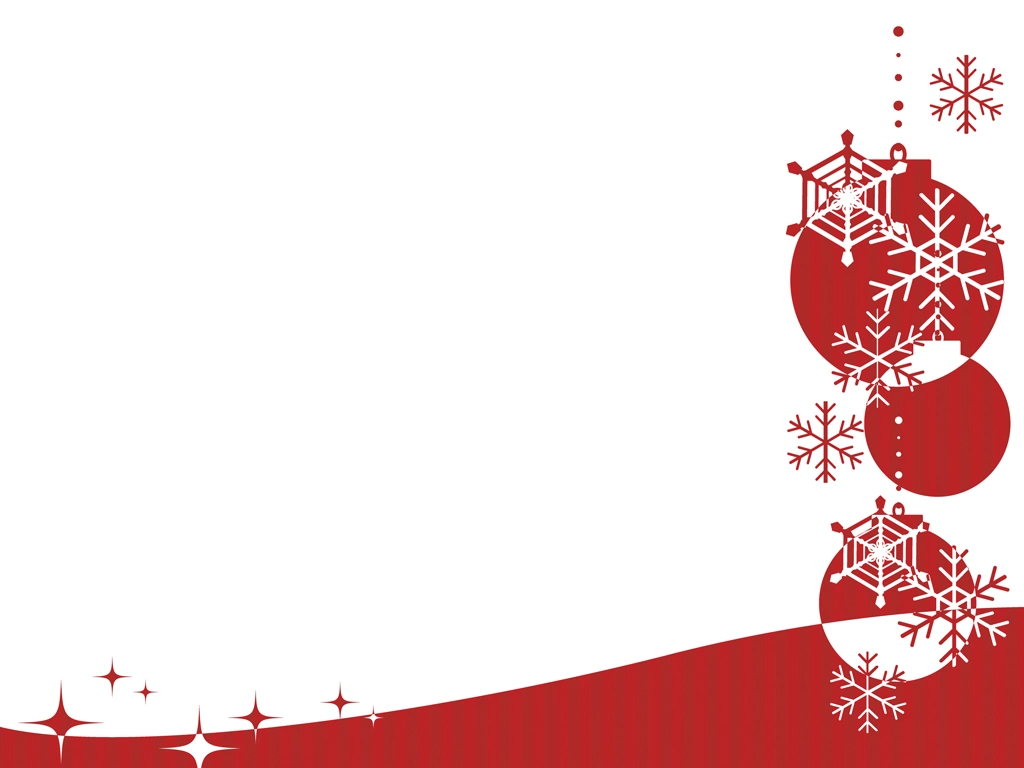 2種類の雪の結晶とオーナメントボールのクリスマス背景のイラストとベクター | 白色と赤色