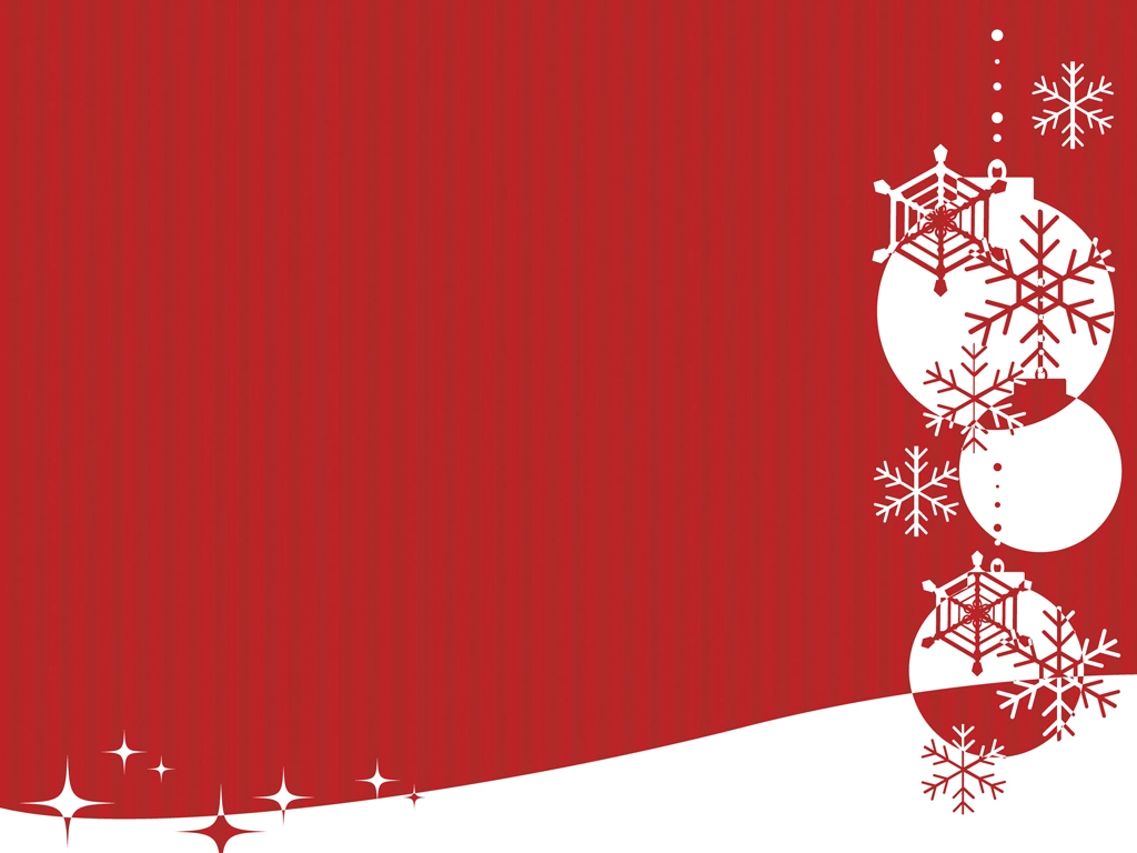 2種類の雪の結晶とオーナメントボールのクリスマス背景のイラストとベクター | 赤色と白色